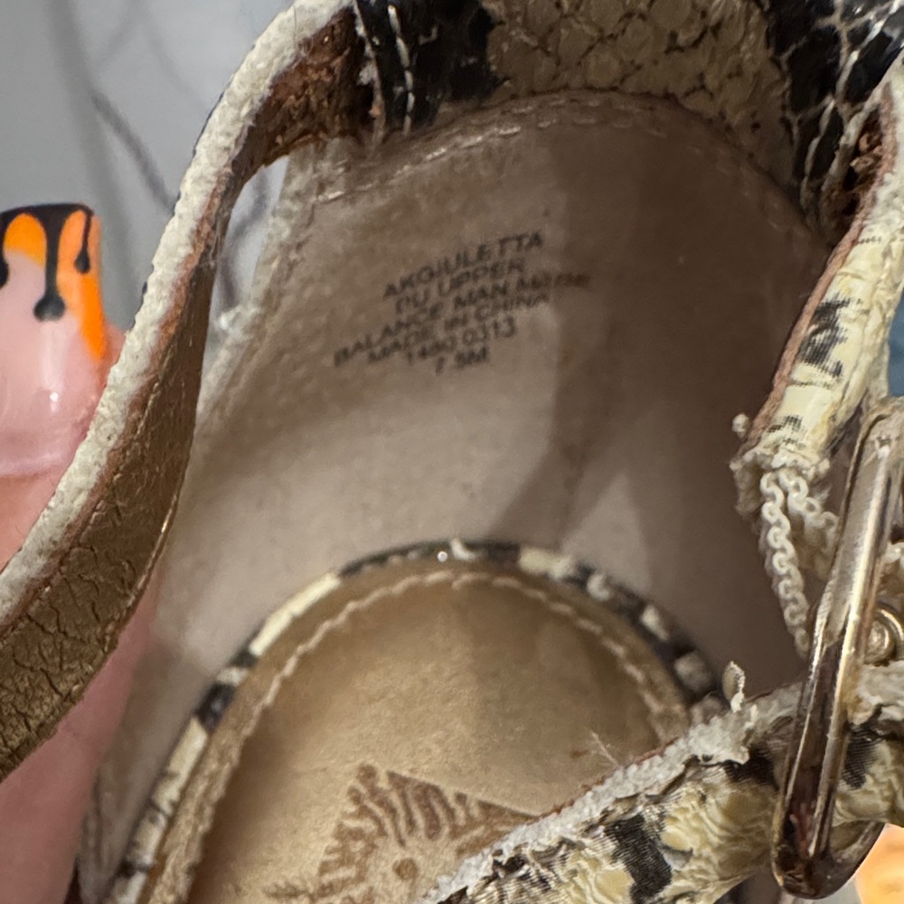 Anne Klein Snake Print Sandals - Cream‎ and Brown - Picture 5 of 8
